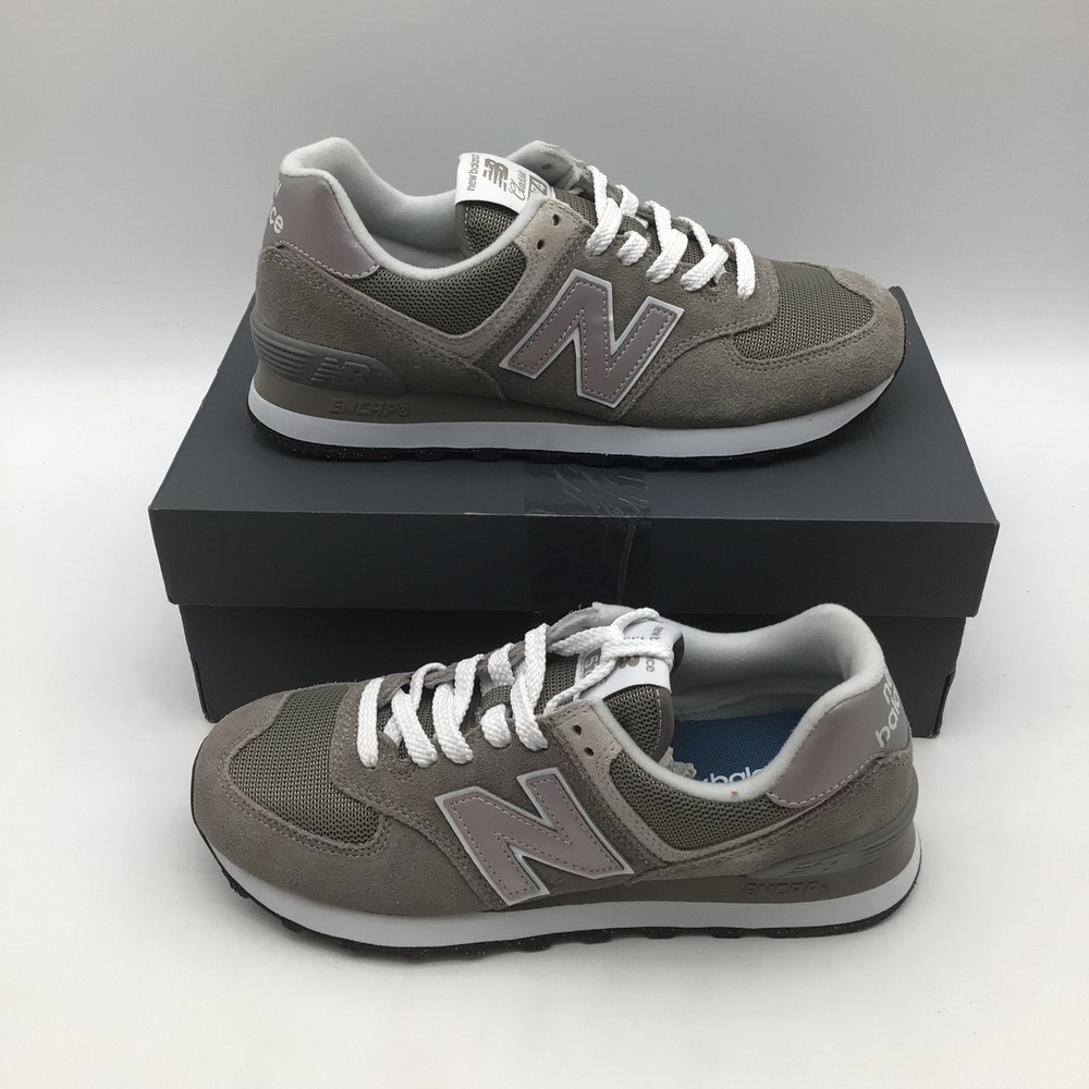 New Balance 574 Core Grey White Womens 8.5 Mens 7 WL574EVG Classic Sneakers NEW